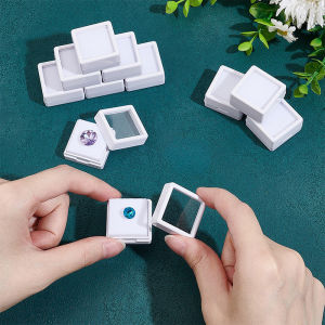 Lot of 70 Clear Gemstone Display Box Face Bare Stone Gemstone Plastic Clear Diamond Display Box Gemstone Diamond Container