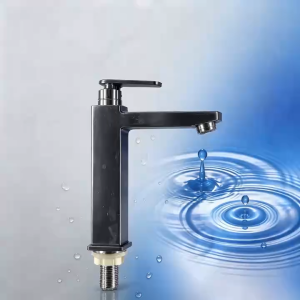 "PRETTY ME.SHOP" (#9322)  bathroom basin tall faucet stainless steel black