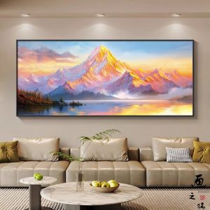 งานฝีมือดีไซน์ Abstrat วิว ภาพแขวน ห้องนั่งเล่น โซฟา ตกแต่งผนัง เคาน์เตอร์บาร์ ภาพวาดที่มีขอบโลหะแบบเรียบง่ายและหรูหรา