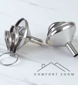 Metal Stainless Steel Funnel Large Medium Small Funnel Set of 3 / Food Grade Mini Kitchen Funnels