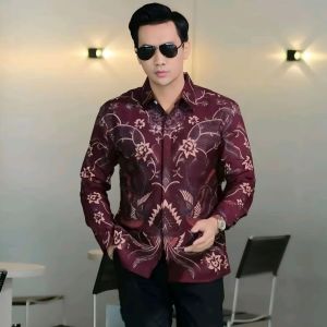 Baju Batik Kemeja Pria Lengan Panjang Premium size M L XL XXL