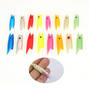 20PCS 0.3g 0.7g Soft Silicone Fish Head DIY Sabiki Rig Material Luminous Lure Bait Tackle for Makerel Herring Fishing