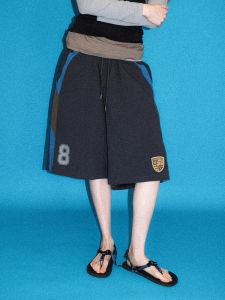 MASONPRINCE Team New Season 8 Number Player Main Emblem Elastic Waist Seven-Five Pants Casual Loose Fit Youth Popular Daily Wear