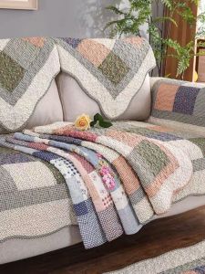 Nệm Ghế Sofa Vải Cotton Nguyên Chất Dày Dặn Có Thiết Kế Hoa Văn Phong Cách Nông Thôn Có Công Nghệ Khâu Chống Trượt Có Thể Giặt Máy