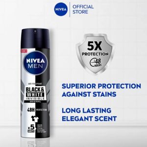 NIVEA MEN Deodorant Male Black & White Invisible Spray 150 ml / Twinpack / Mens Grooming / Anti Perspirant Men S Deodorant No Fragrance Déodorant Homme - Lazada