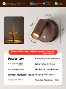 TONGZHIGUANG | Cordless No-Drill Rechargeable LED Wall Light