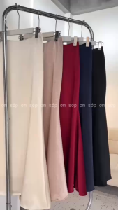 5 màu Lụa nhũ loại 1 Full lót Chân váy lụa đuôi cá vải dày mềm mát mịn mướt bóng khoá kéo sau lưng chiết eo tôn dáng sang xịn HANI SKIRT