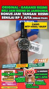 CASIO ORIGINAL - CASIO MTP-V006L-1B - MEN - Black -Strap Kulit - Jam dunia JD18ST # Jam Tangan Pria Cowok Anti Air Digital Analog + CASIO MTP V006L 1B MTP-V006L V 006 L MTPV006 MTP-V006 MTPV006L MTP-006 V006 $ WR0 STK SD7 HT7