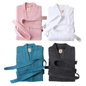 Men and Womens Cotton Bathrobe Thickened Water Absorption and Quick Drying