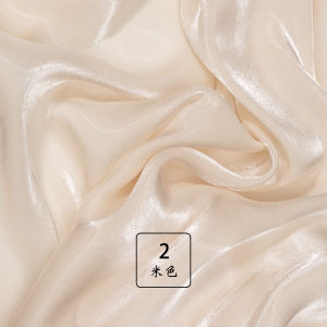 Pure Color Encryption Pearlescent Bright Silk Fabric Micro Transparent Crystal Silk Organza Fabric Silky Dress Gauze Dress Clothing Fabric