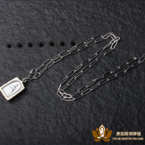 Stainless Steel Titanium Steel Buddha Pendant Necklace Simple Cold Style Multi Hanging Single Hanging Double Hanging Three Hanging