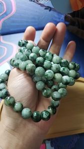 Vòng hoa cẩm thạch jade A hoa bay cam kết tự nhiên 10ly