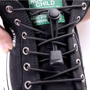 Convenient Lazy Person Shoelaces Black White round Elastic Comfortable No-Tie Shoestrings Easy to Use Shoe Laces for Everyone