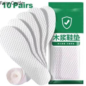5/10 Pairs Women Men Disposable Insoles Natural Wood Pulp Insole Women Men Summer Thin Breathable Deodorant Sweat Absorption Shoe Pads