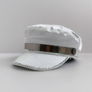 หมวกเบเร่ต์ทรงแปดเหลี่ยมประดับเพชรสำหรับผู้หญิง หมวกแฟชั่น หมวกทรงแบน หมวกเด็กส่งหนังสือพิมพ์ หมวกผ้าขนสัตว์แบบลำลอง