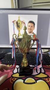 Metal Gold Trophy Cup Tournament Championship Trophy Award Versatile Awards for Soccer Basketball Golf - Rewards-29x7.8x7.8cm