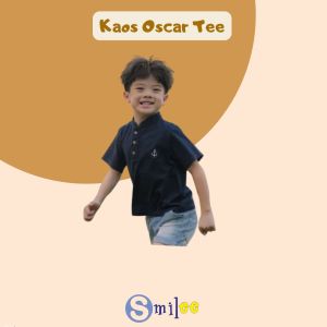 Kaos Anak Cowok Oscar Smilee Warna Navy Size 1-5 Tahun