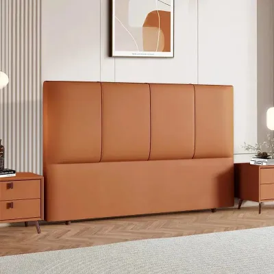 Space-saving Leather Upholstered Headboard Tatsuzumi Style Customizable