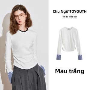 Toyouth | Áo Thun Dài Tay Giả Lớp Kẻ Caro Nẹp Eo