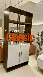 (FREE Installation+Shipping) KBS Piedmont 3.3FT Divider Cabinet / Solid Wood /2 Storage Soft Closing Doors / Mid-Century Modern / L100 x D40 x H210 cm