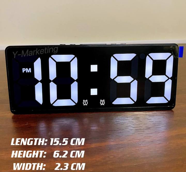 6628 New Arrival Digital Alarm Clock with Time Temperature (WHITE