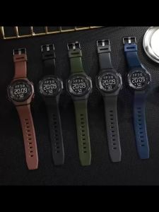 Đồng Hồ Kỹ Thuật Số Thể Thao Hợp Thời Trang Dành Cho Nam Và Nữ Tuổi Teen Màn Hình Phát Sáng Chống Rơi Dây Đeo Bằng Nhựa Vỏ Tròn Đồng Hồ Đeo Tay Kỹ Thuật Số Không Chống Nước