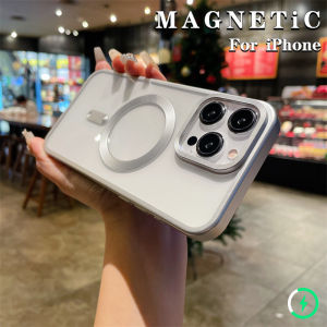 Sang Trọng màu titan Matte sạc không dây Mạ Ốp điện thoại Cho iPhone 16 15 Pro Max 14 16 Cộng Với 13 12 11 Pro Max Mạ Điện bảo vệ trong suốt giảm xóc Và chống ngã vỏ điện thoại