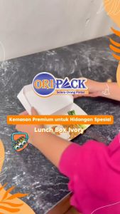 PAPER LUNCH BOX IVORY MEDIUM FOOD GRADE KOTAK MAKAN KERTAS LUNCHBOX PER 50 PCS