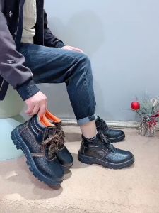 Mens construction site high boots for men Toe steel plate Sole steel shoes for men size 40-41