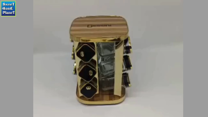 Rak Rempah 12 Jar Rotating Spiral Spice Tower Rack Glass Bottle Organiser Salt Storage Condiment Canister