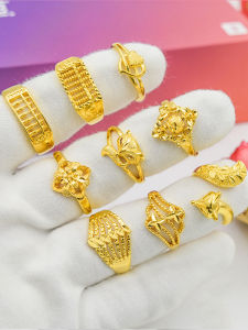 แหวนสุนัขจิ้งจอกแหวนนิ้วชี้ผู้หญิง เครื่องประดับมือเลียนทองที่นิยม แหวนจิ้งจอกเก้าหาง สามารถปรับได้เทียบใช้นาน สีไม่ตก