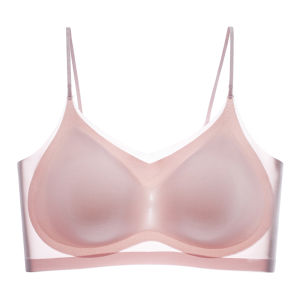MsPai | Ice Silk Seamless Womens Bra Fine Straps Exposed Small Bust Gathering Breathable Thin for Summer