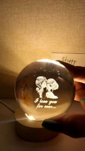 ของขวัญ โคมไฟหัวเตียง3D LED USB โคมไฟคริสตัล โคมไฟตั้งโต๊ะ โคมไฟกลางคืน ของขวัญวันเกิด ของขวัญให้แฟน วันวาเลนไทน์