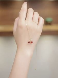 ASIX GOLD สร้อยคอจี้เชอร์รี่ชุบทอง 24K สร้อยคอผู้หญิง สร้อยคอแฟชั่น สีไม่เปลี่ยนเป็นสีดํา ไม่ลอก ของขวัญที่สวยงาม