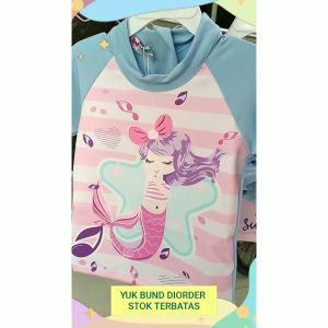 Setelan Baju Renang Anak Perempuan Swimsuit Anak Import Murah Mermaid Unicorn Twin Mermaid Pink