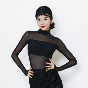 conny | Bộ Đồ Nhảy Latin Chất Liệu MESH Váy Ngắn Dài Tay