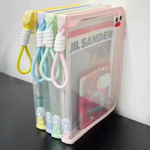 A4 Transparent Document Bag Handheld Thickened Waterproof Storage Pouch Poratble Large Capacity Storage Bag Zipper File Bag