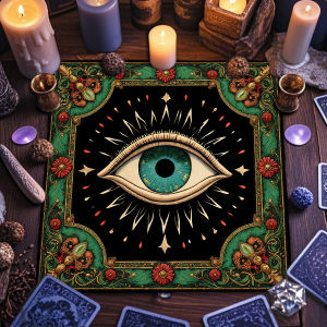 All-seeing Eye Altar Cloth Tarot Card Table Cloth with Starry SkyTarot Table Cover Divination Astrology Card Game Decorative Pad