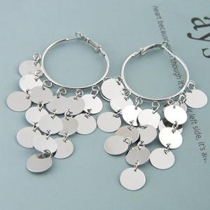 Fashionable Long Tassel Earrings Glittering Sequins Large Circle Trendy Womens Jewelry Ear Decorations Elegant Atmosphere