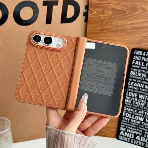 szhaiyu | Magnetic Leather with Tempered Glass Phone Case for IPhone Duo 18 Fold Shockproof for Magsafe Hinge Protection Cover