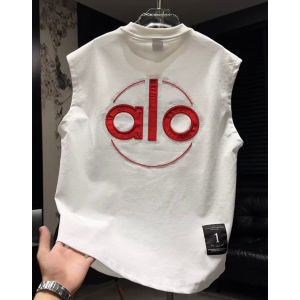 American Style Simple Letter Embroidery Sports Vest Mens Versatile Handsome Sleeveless round Neck Heavy Shoulder Short Sleeve Top