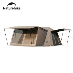 Naturehike Village 13 ridge Flagship model automatic tent Titanium Black Glue outdoor camping tent with canopy 4-6 persons family camping tent Waterproof Sun protection