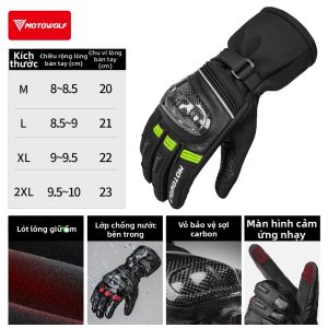 MOTOWOLF | Găng Tay Mô Tô Chống Nước Giữ Ấm Chống Trượt
