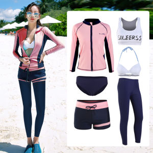 Womens Long Sleeve Wetsuit Swimming Suit Snorkeling Surfing Couples Underwater Clothes Nylon Material Diving Equipment