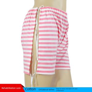 Convenient to Wear And Remove Cotton Underwear for Ladies Openable Flat Shorts for Bedridden Fracture Care Post Surgery