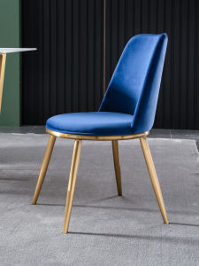 Modern Simple Stainless Steel Leather Back Chair Dining Table Combination Home Use round Stool Restaurant Furniture Chair