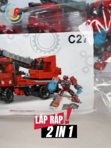 Đồ chơi lắp ráp robot biến hình xe cứu hỏa 429 chi tiết 939 PeeKaPaw Toys