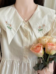 Fresh Dress Girlish Summer Dress 13 New Arrival Junior High School Student Mori Style Sweet Doll Collar Long Skirt 15 Years Old