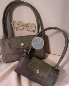 Womens Nylon Medium & Large Long Handle Tote Bag