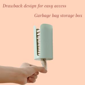 1pc Contemporary Wall-Mounted Plastic Bag Dispenser Kitchen Garbage Bag Storage Basket Convenient Pull-Out Organizer for Trash
